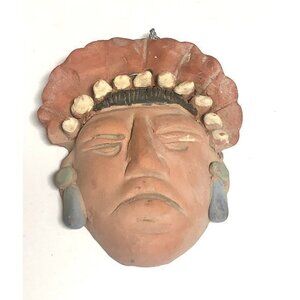 Mexican Terracotta Miniature Mask 5”x 3/5”